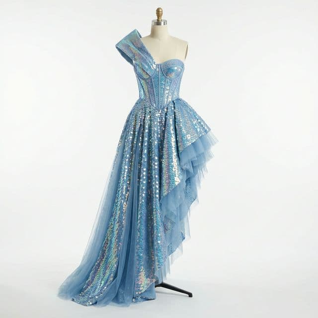 ເດສ Haute Couture ສີຟ້າ ເກັດປາ