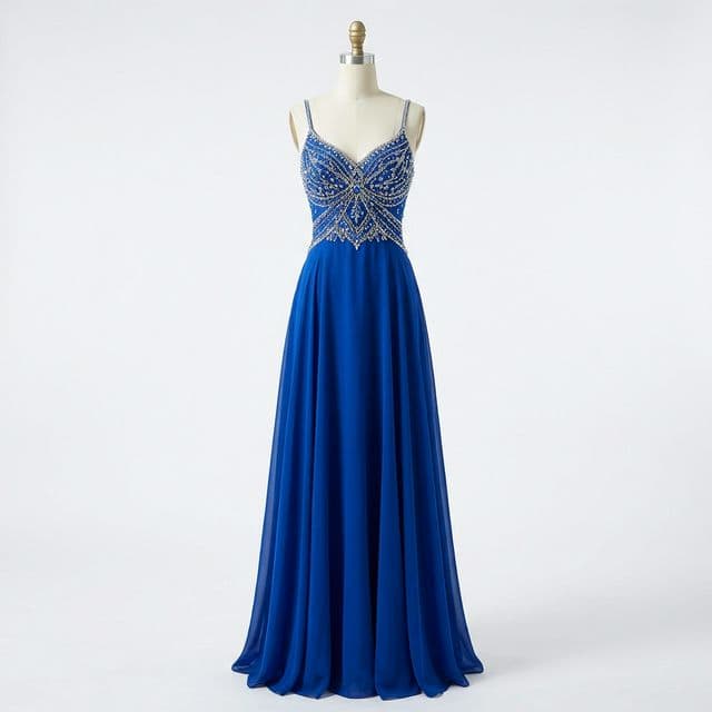 ເດສ ລາຕຣີ ສີນ້ຳເງິນ ປະດັບຄຣິສຕັນ