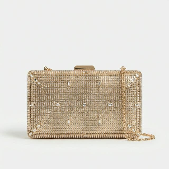 ກະເປົ໋າ Clutch ສີຄຳ ປະດັບເພັດ