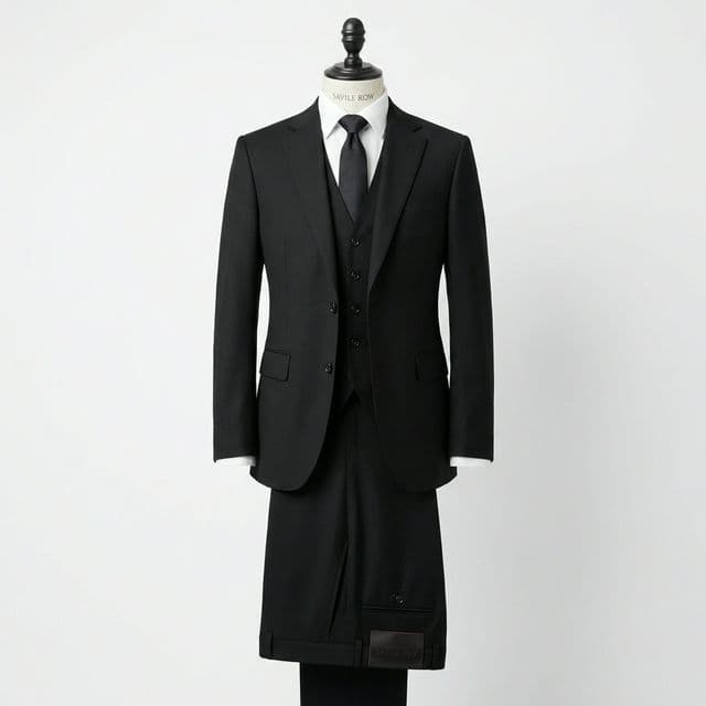 ຊຸດສູດ Slim Fit ສີດຳ 3 ຊິ້ນ