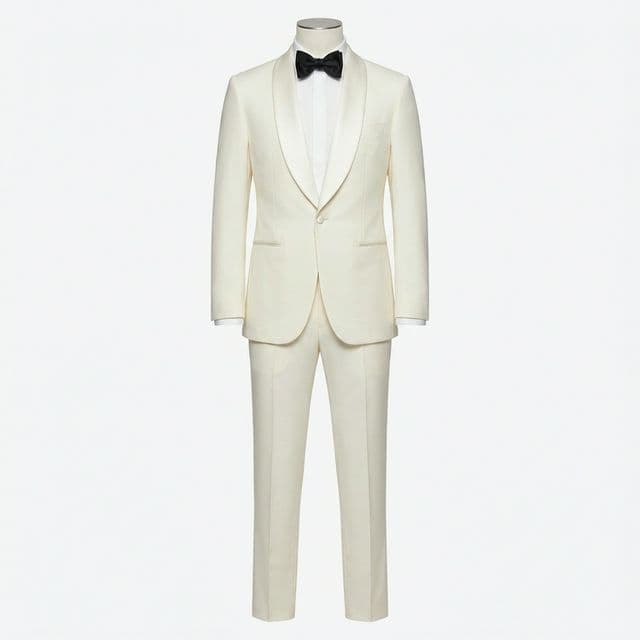 ຊຸດສູດ ສີຂາວ Tuxedo ງານແຕ່ງ